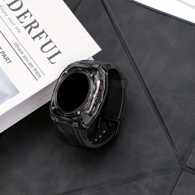 For Samsung Galaxy Watch Ultra 47mm / Ultra 2025 Modified PC Hybrid TPU Watch Case Band(Black Clear Black) by bashfashion
