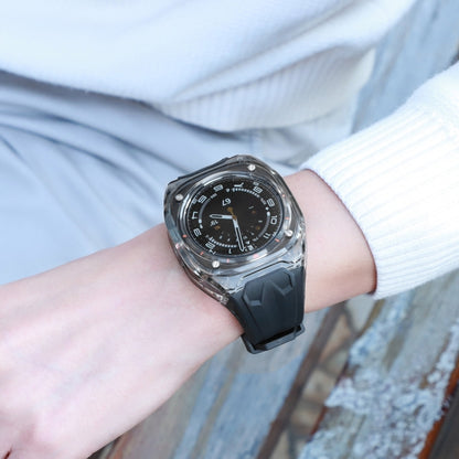 For Samsung Galaxy Watch Ultra 47mm / Ultra 2025 Modified PC Hybrid TPU Watch Case Band(Black Clear Black) by bashfashion