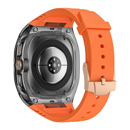 For Samsung Galaxy Watch Ultra 47mm / Ultra 2025 Modified PC Hybrid TPU Watch Case Band(Orange Clear Black) by bashfashion