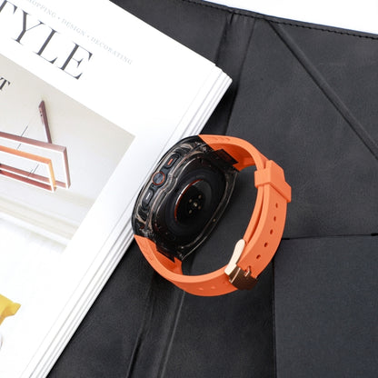 For Samsung Galaxy Watch Ultra 47mm / Ultra 2025 Modified PC Hybrid TPU Watch Case Band(Orange Clear Black) by bashfashion