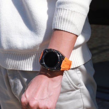 For Samsung Galaxy Watch Ultra 47mm / Ultra 2025 Modified PC Hybrid TPU Watch Case Band(Orange Clear Black) by bashfashion