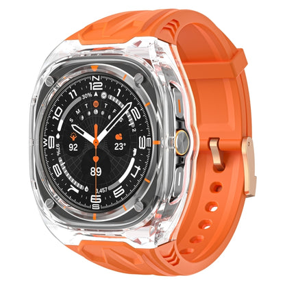 For Samsung Galaxy Watch Ultra 47mm / Ultra 2025 Modified PC Hybrid TPU Watch Case Band(Orange Transparent) by bashfashion