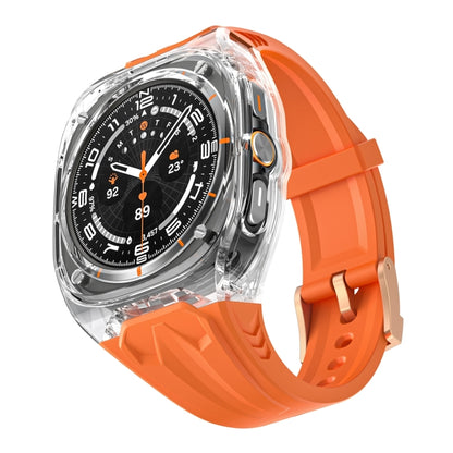 For Samsung Galaxy Watch Ultra 47mm / Ultra 2025 Modified PC Hybrid TPU Watch Case Band(Orange Transparent) by bashfashion