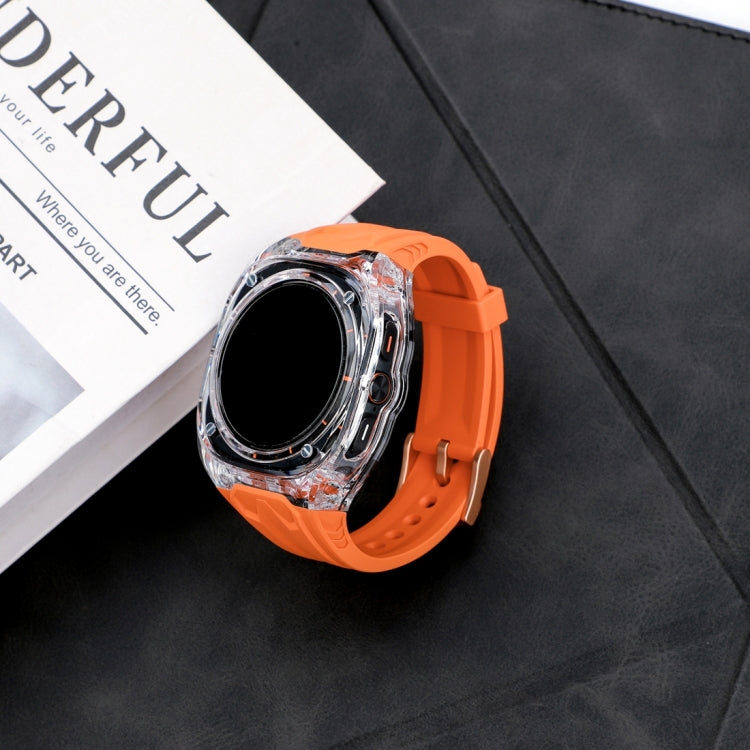 For Samsung Galaxy Watch Ultra 47mm / Ultra 2025 Modified PC Hybrid TPU Watch Case Band(Orange Transparent) by bashfashion