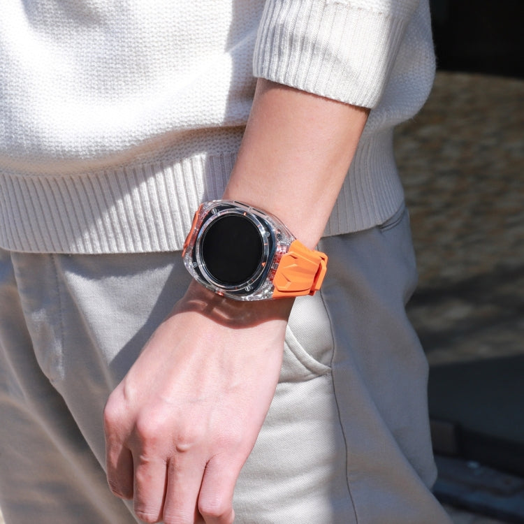 For Samsung Galaxy Watch Ultra 47mm / Ultra 2025 Modified PC Hybrid TPU Watch Case Band(Orange Transparent) by bashfashion