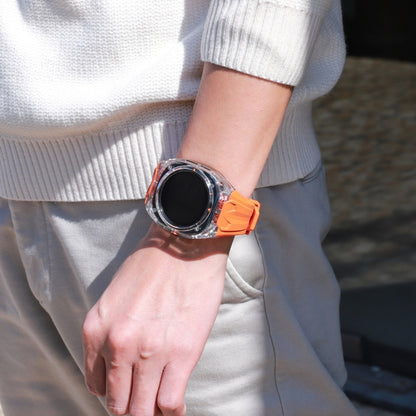 For Samsung Galaxy Watch Ultra 47mm / Ultra 2025 Modified PC Hybrid TPU Watch Case Band(Orange Transparent) by bashfashion