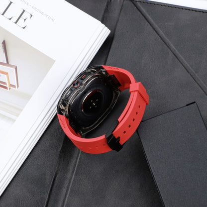 For Samsung Galaxy Watch Ultra 47mm / Ultra 2025 Modified PC Hybrid TPU Watch Case Band(Red Clear Black) by bashfashion