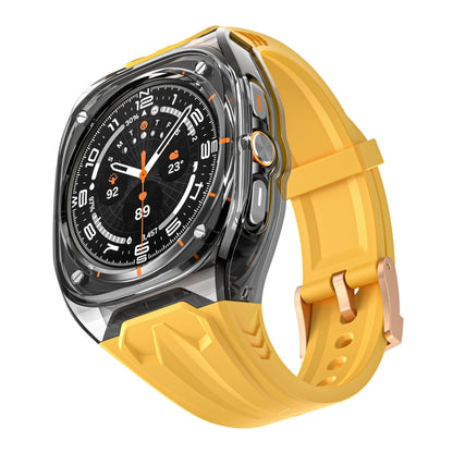 For Samsung Galaxy Watch Ultra 47mm / Ultra 2025 Modified PC Hybrid TPU Watch Case Band(Yellow Clear Black) by bashfashion