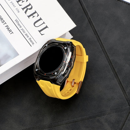 For Samsung Galaxy Watch Ultra 47mm / Ultra 2025 Modified PC Hybrid TPU Watch Case Band(Yellow Clear Black) by bashfashion