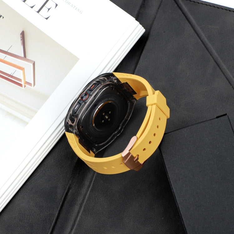 For Samsung Galaxy Watch Ultra 47mm / Ultra 2025 Modified PC Hybrid TPU Watch Case Band(Yellow Clear Black) by bashfashion