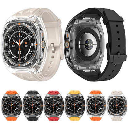 For Samsung Galaxy Watch Ultra 47mm / Ultra 2025 Modified PC Hybrid TPU Watch Case Band(Orange Transparent) by bashfashion