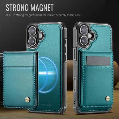 For iPhone 17 JEEHOOD J06 British Style RFID MagSafe Card Bag PU Phone Case(Green) by JEEHOOD