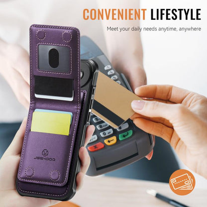 For iPhone Air JEEHOOD J06 British Style RFID MagSafe Card Bag PU Phone Case(Purple) by JEEHOOD