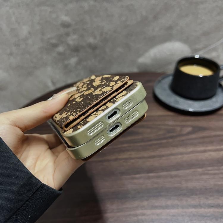 For iPhone 14 / 13 Denior D24 Paint MagSafe Card Slot Phone Case(Black Grain) by Denior