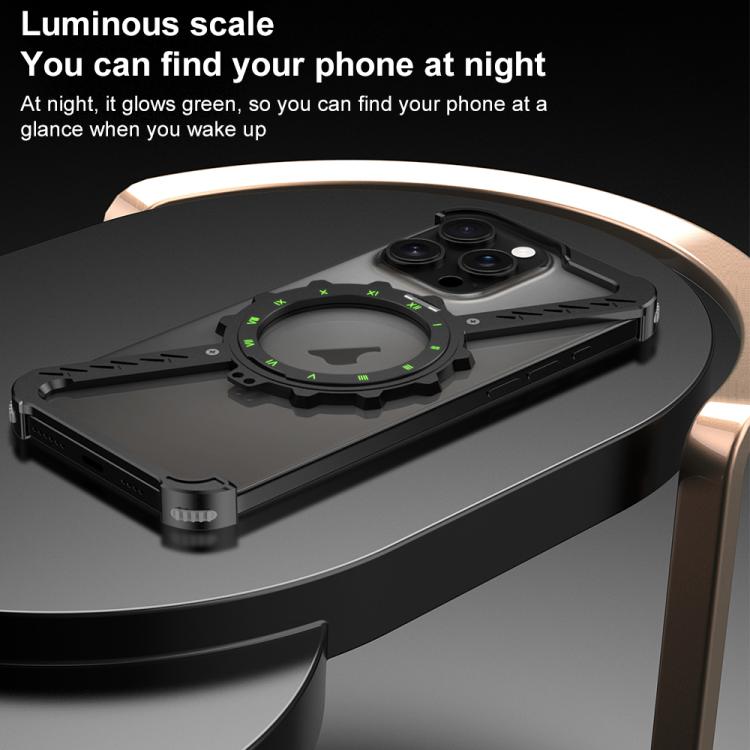 For iPhone 16 Plus Z-shaped Frameless Metal 360 Holder MagSafe Phone Case(Black) by bashfashion