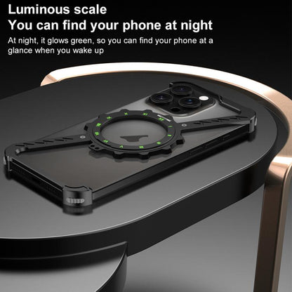 For iPhone 15 Pro Max Z-shaped Frameless Metal 360 Holder MagSafe Phone Case(Black) by bashfashion