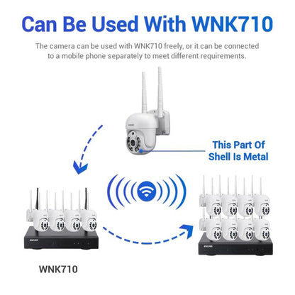 ESCAM WNK710 3MP HD Motion Detection WiFi Intelligent Dual-light Source Camera, EU Plug(White) by ESCAM