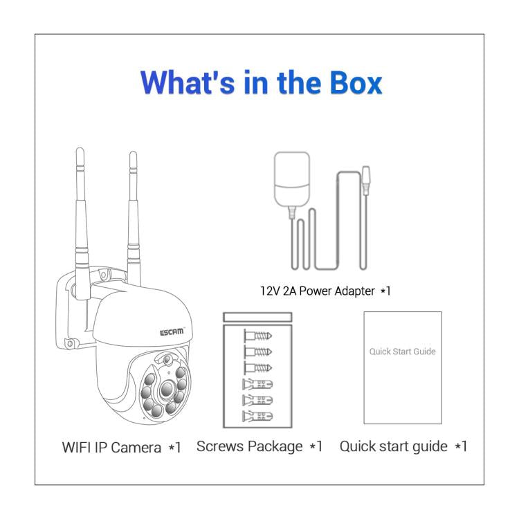ESCAM WNK710 3MP HD Motion Detection WiFi Intelligent Dual-light Source Camera, EU Plug(White) by ESCAM