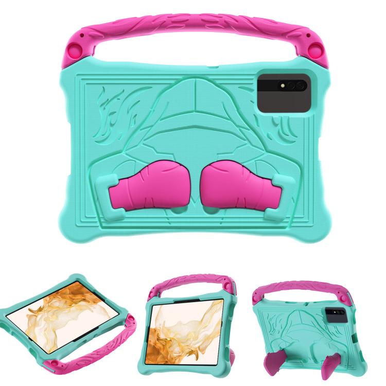 For Samsung Galaxy Tab S8 Boxing Series Kickstand EVA Shockproof Tablet Case with Shoulder Strap(Mint Rose Red) by bashfashion