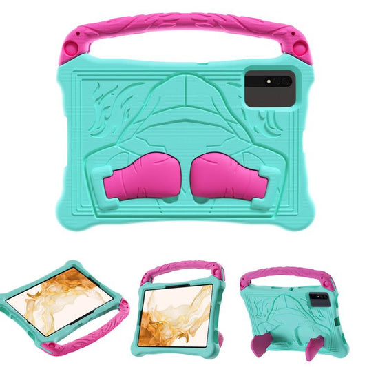 For Samsung Galaxy Tab S8 Boxing Series Kickstand EVA Shockproof Tablet Case with Shoulder Strap(Mint Rose Red) by bashfashion