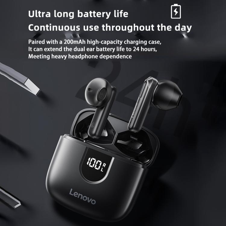 Original Lenovo EA120 Simple Semi-In-Ear True Wireless Bluetooth Earphones(Rock White) by Lenovo