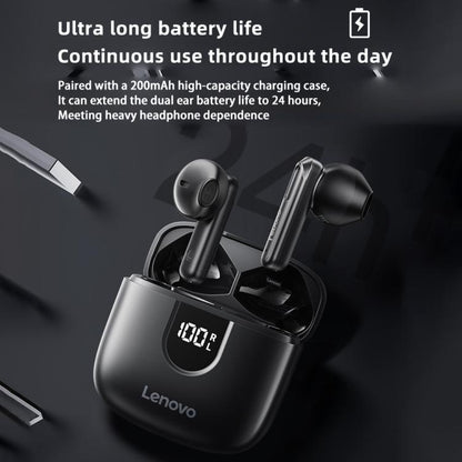 Original Lenovo EA120 Simple Semi-In-Ear True Wireless Bluetooth Earphones(Black) by Lenovo