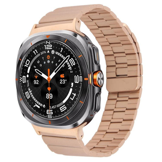 For Samsung Galaxy Watch Ultra 47mm / Ultra 2025 Bamboo Stainless Steel Magnetic Watch Band(Rose Gold) by bashfashion