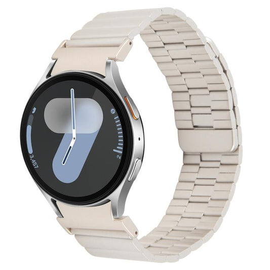 For Samsung Galaxy Watch 7 / 6 / 5 / 4 Bamboo Magnetic Quick Release Metal Watch Band(Starlight) by bashfashion