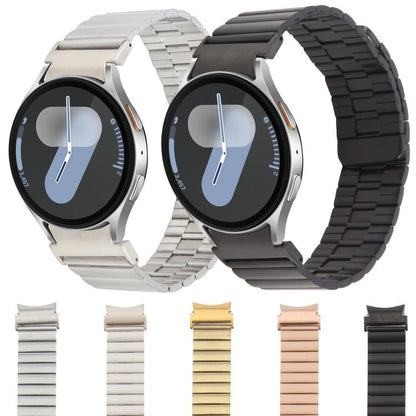 For Samsung Galaxy Watch 7 / 6 / 5 / 4 Bamboo Magnetic Quick Release Metal Watch Band(Gold) by bashfashion