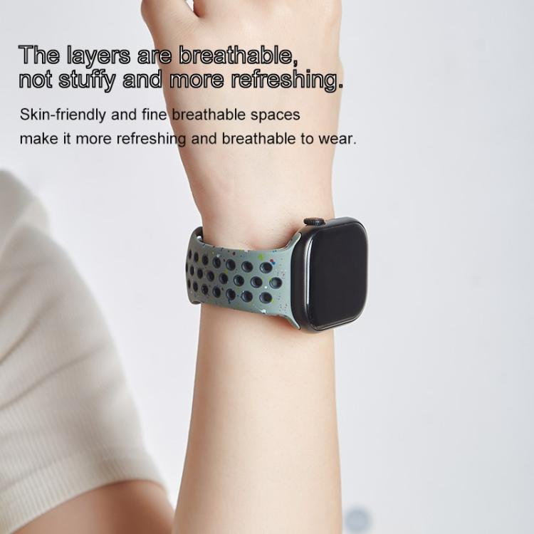 For Apple Watch 46mm / 49mm / 45mm / 44mm Coloful Silicone Watch Band(Midnight Black Brown) by bashfashion