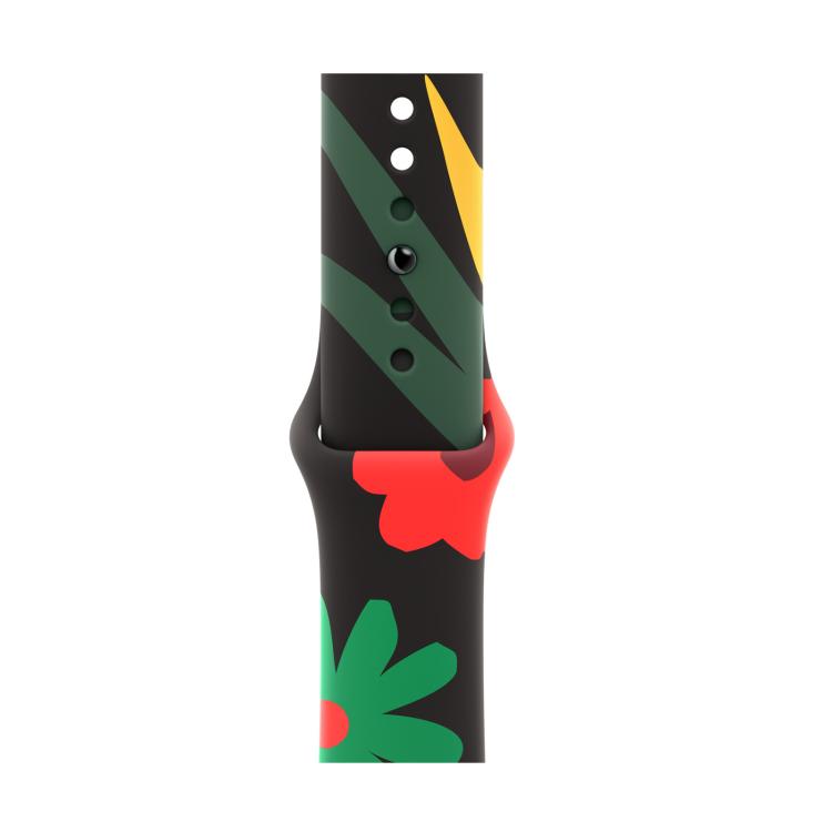 For Apple Watch 46mm / 49mm / 45mm / 44mm Sport Silicone Watch Band(Flower) by bashfashion