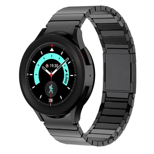 For Samsung Galaxy Watch 4 / 5 / 6 / 7 One Bead Magnetic Buckle Stainless Steel Watch Band(Black) by bashfashion