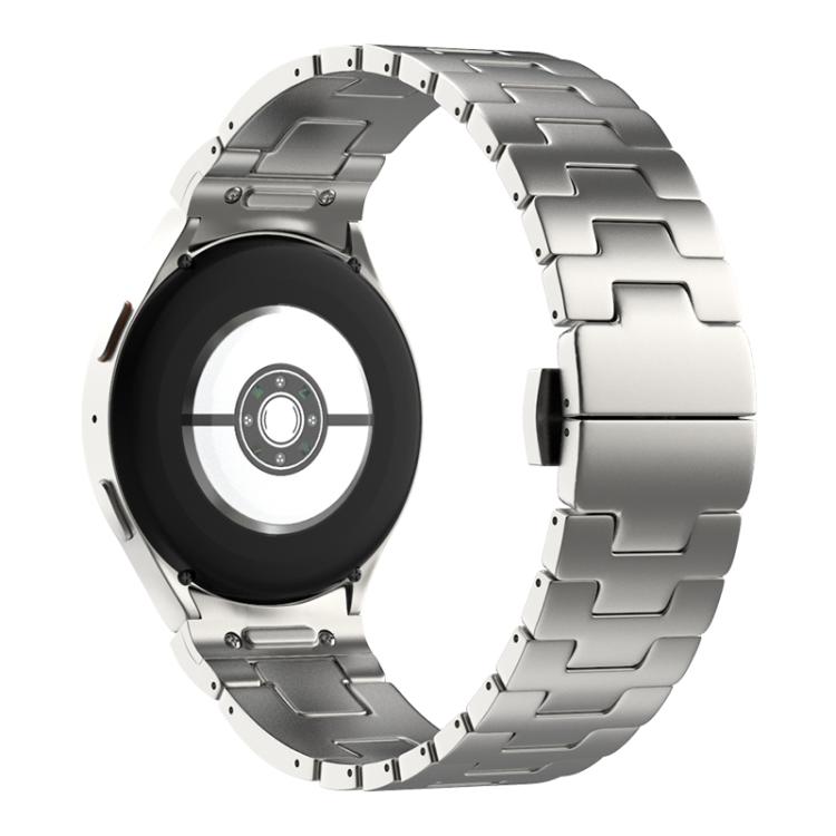 For Samsung Galaxy Watch 7 / 6 / 5 / 4 Quick Release Button H Shaped Stainless Steel Watch Band(Titanium Color) by bashfashion