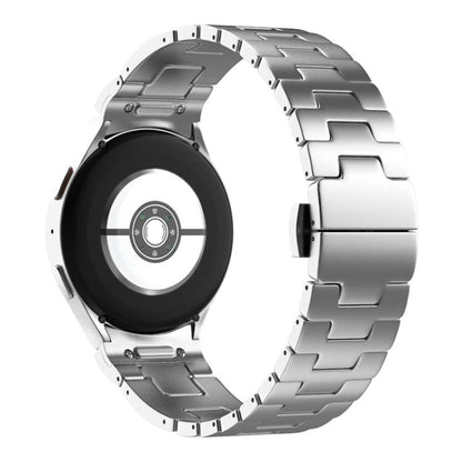 For Samsung Galaxy Watch 7 / 6 / 5 / 4 Quick Release Button H Shaped Stainless Steel Watch Band(Silver) by bashfashion