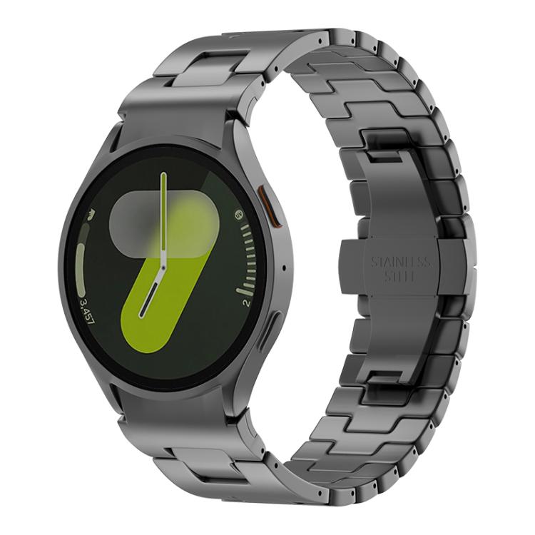 For Samsung Galaxy Watch 7 / 6 / 5 / 4 Quick Release Button H Shaped Stainless Steel Watch Band(Grey) by bashfashion