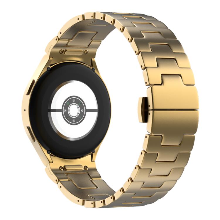 For Samsung Galaxy Watch 7 / 6 / 5 / 4 Quick Release Button H Shaped Stainless Steel Watch Band(Gold) by bashfashion