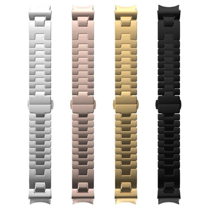 For Samsung Galaxy Watch 7 / 6 / 5 / 4 Quick Release Button H Shaped Stainless Steel Watch Band(Grey) by bashfashion
