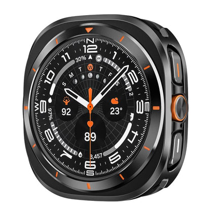 For Samsung Galaxy Watch Ultra 47mm / Ultra 2025 Aluminum Alloy Metal PC Watch Protective Cover(Black Orange) by bashfashion