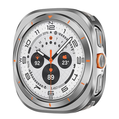 For Samsung Galaxy Watch Ultra 47mm / Ultra 2025 Aluminum Alloy Metal PC Watch Protective Cover(Grey Orange) by bashfashion