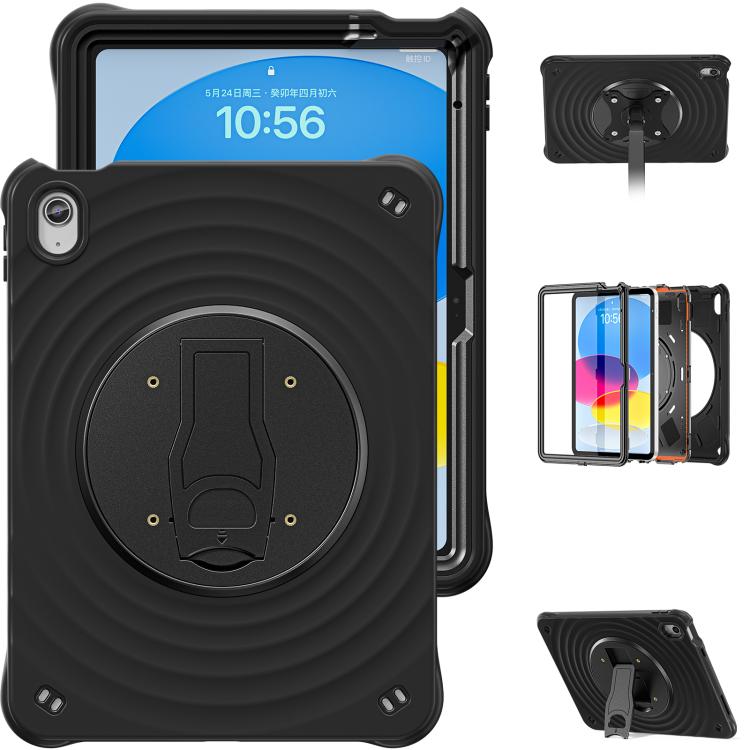 For iPad 2025 / 2022 Holder Silicone Hybrid PC Tablet Case(Black) by bashfashion