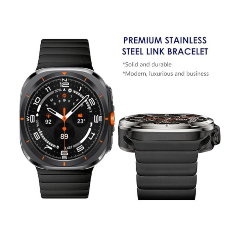 For Samsung Galaxy Watch Ultra 47mm / Ultra 2025 Bamboo Norman Buckle Titanium Alloy Watch Band(Black) by bashfashion