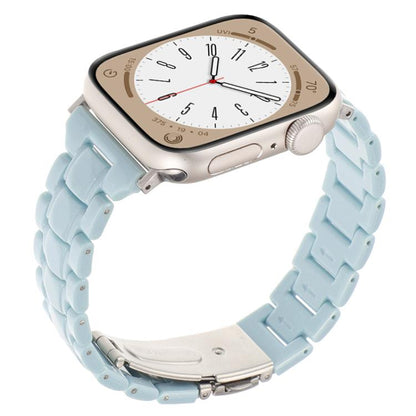 For Apple Watch 46mm / 49mm / 45mm / 44mm Small Waist Rhombus Three-bead Resin Watch Band(Turquoize) by bashfashion