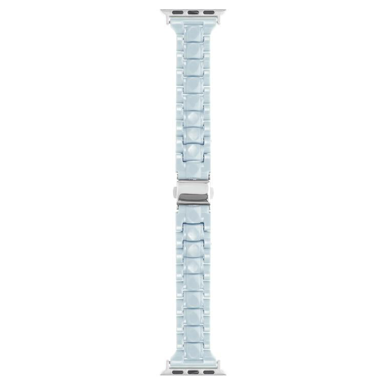 For Apple Watch 46mm / 49mm / 45mm / 44mm Small Waist Rhombus Three-bead Resin Watch Band(Turquoize) by bashfashion