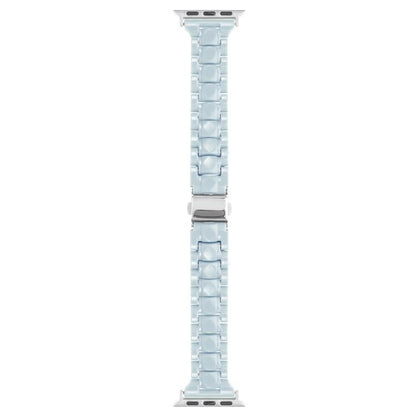 For Apple Watch 46mm / 49mm / 45mm / 44mm Small Waist Rhombus Three-bead Resin Watch Band(Turquoize) by bashfashion