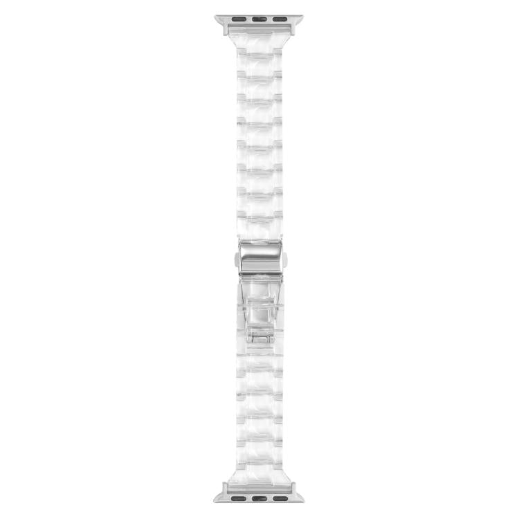 For Apple Watch 46mm / 49mm / 45mm / 44mm Small Waist Rhombus Three-bead Resin Watch Band(Transparent) by bashfashion