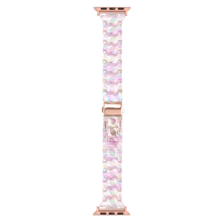 For Apple Watch 46mm / 49mm / 45mm / 44mm Small Waist Rhombus Three-bead Resin Watch Band(Colorful) by bashfashion