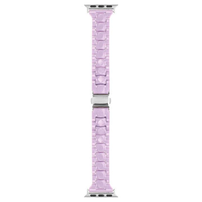 For Apple Watch 46mm / 49mm / 45mm / 44mm Small Waist Rhombus Three-bead Resin Watch Band(Purple) by bashfashion