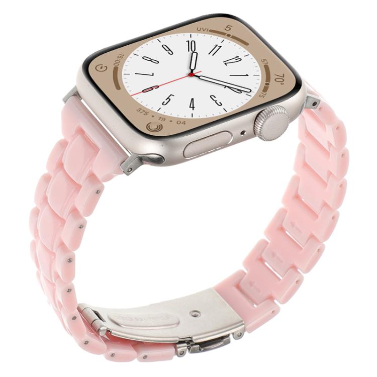 For Apple Watch 46mm / 49mm / 45mm / 44mm Small Waist Rhombus Three-bead Resin Watch Band(Pink) by bashfashion