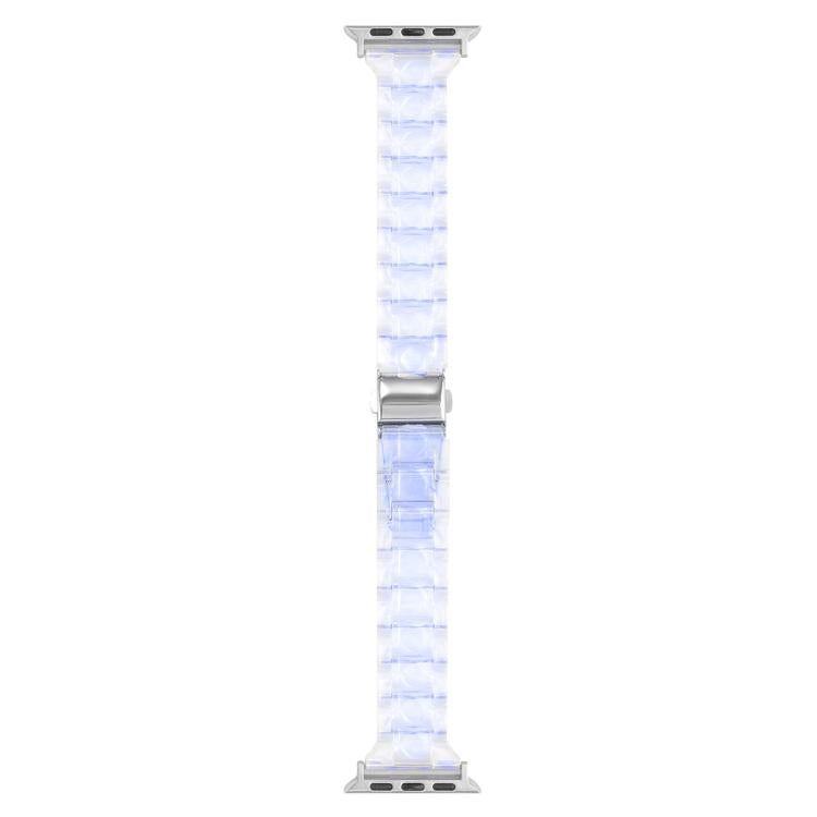 For Apple Watch 42mm / 41mm / 40mm / 38mm Small Waist Rhombus Three-bead Resin Watch Band(Gradient Blue) by bashfashion