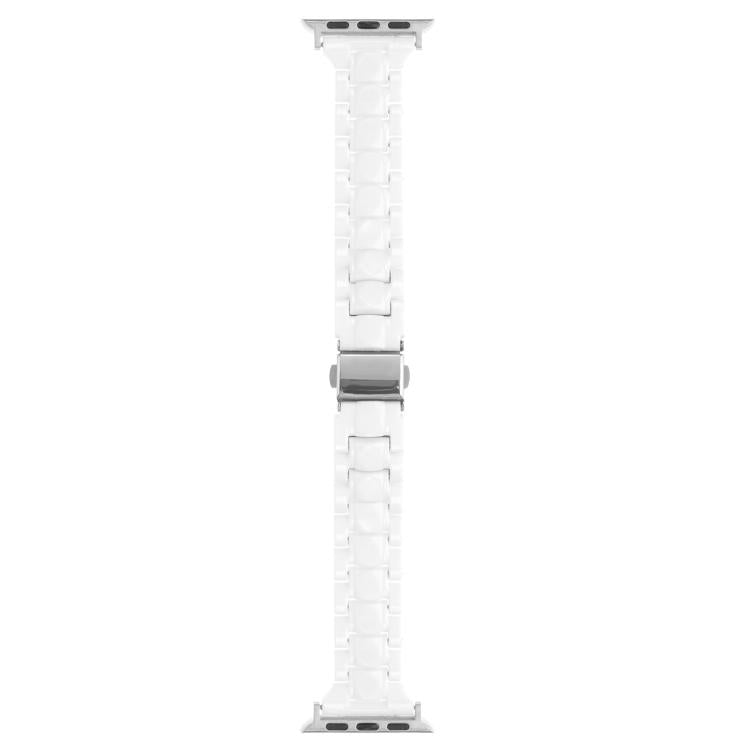 For Apple Watch 42mm / 41mm / 40mm / 38mm Small Waist Rhombus Three-bead Resin Watch Band(White) by bashfashion